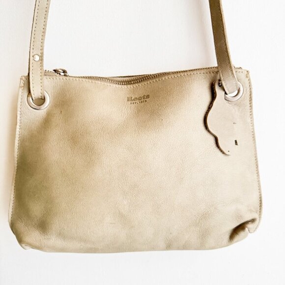 Roots Light Grey Beige Small Classic Crossbody Bag - Picture 2 of 10